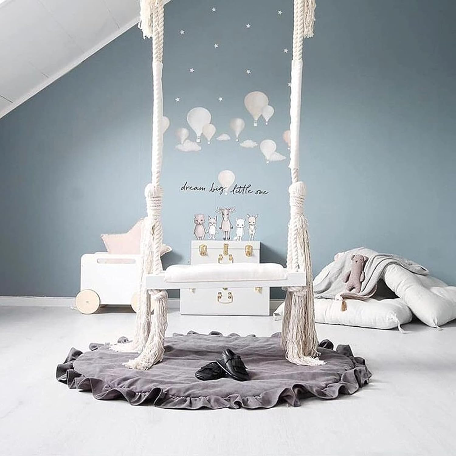 Baby Cotton Play Mat Soft Crawling Mat Detachable Washable Game Blanket Floor Playmats Kids Infant Child Activity Round Rug Home Room Decor green