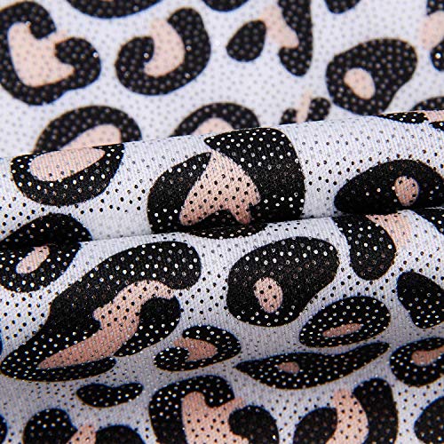 Funnycokid Gymnastics Leotards for Girls Biketards With Shorts Dance Unitards 3-7 Years (Leopard 01, 6-7 years old)