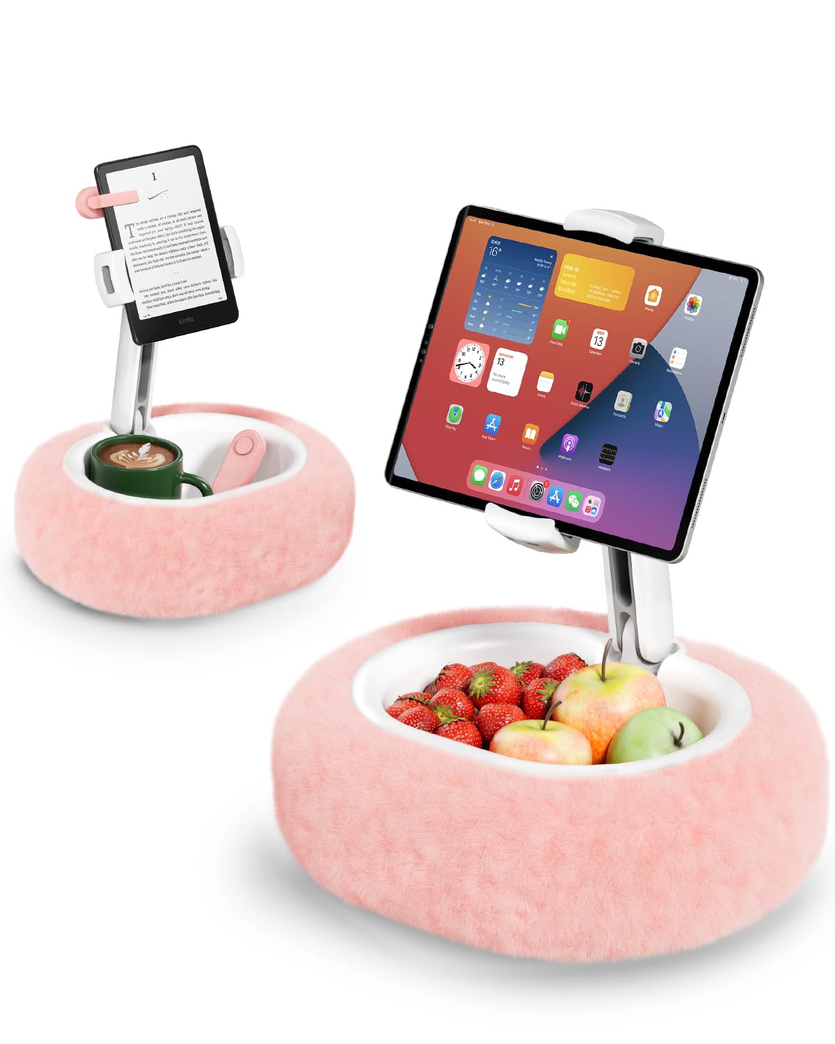 SupeDesk Soporte para tablet cama, cojín para Kindle, soporte para iPad, compatible con dispositivos de 4 a 11 pulgadas, soporte para teléfono móvil, soporte para Kindle, para sofá, regazo, cama, para