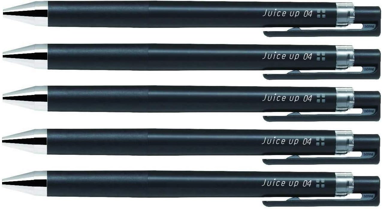 Pilot juice up 04 Retractable Gel Ink Pen, Ultra Fine Point 0.4mm, Black Ink, LJP-20S4, Value Set of 5