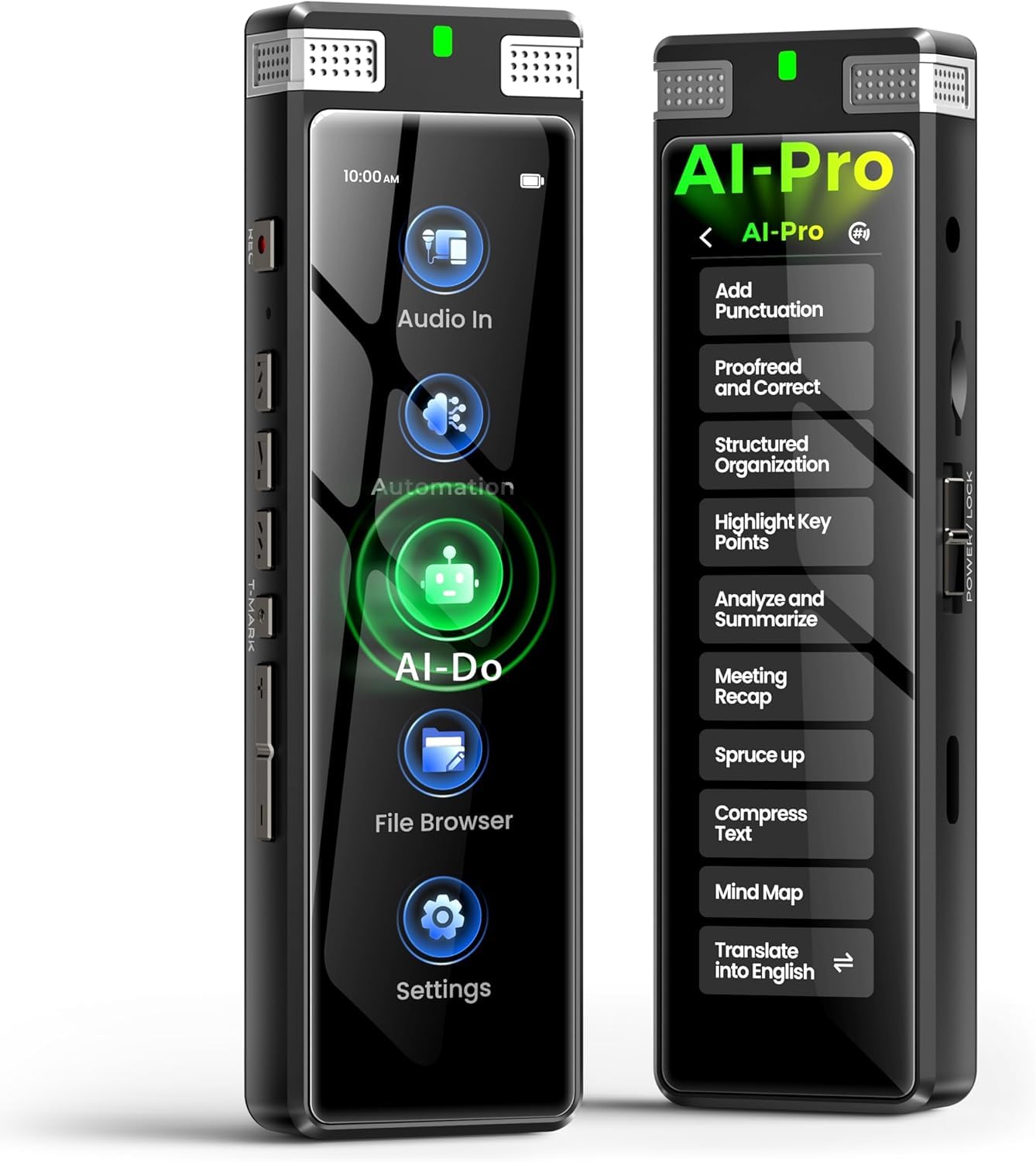 72GB Digital Voice Recorder with Playback, Innioasis R1 Full Touchscreen Voice Recorder with AI Intelligent Transcription and Bluetooth, Voice Activated Sound Audio Recorder Device with Mic (Silver)-image-23