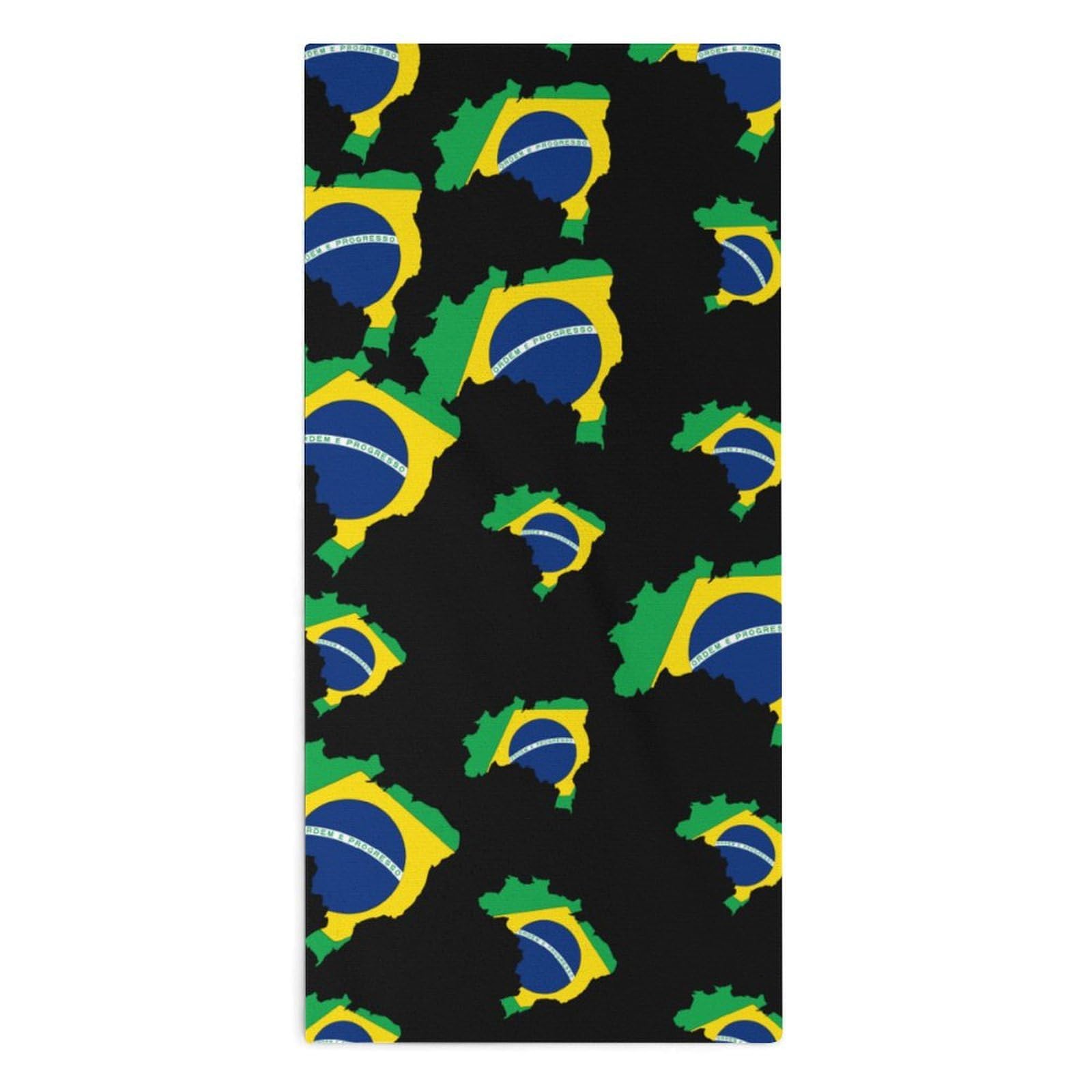 TXFBTRFSA Flag of Brazil Map Hand Towels for Adult Face Towel Bath Beach Swim Accessories