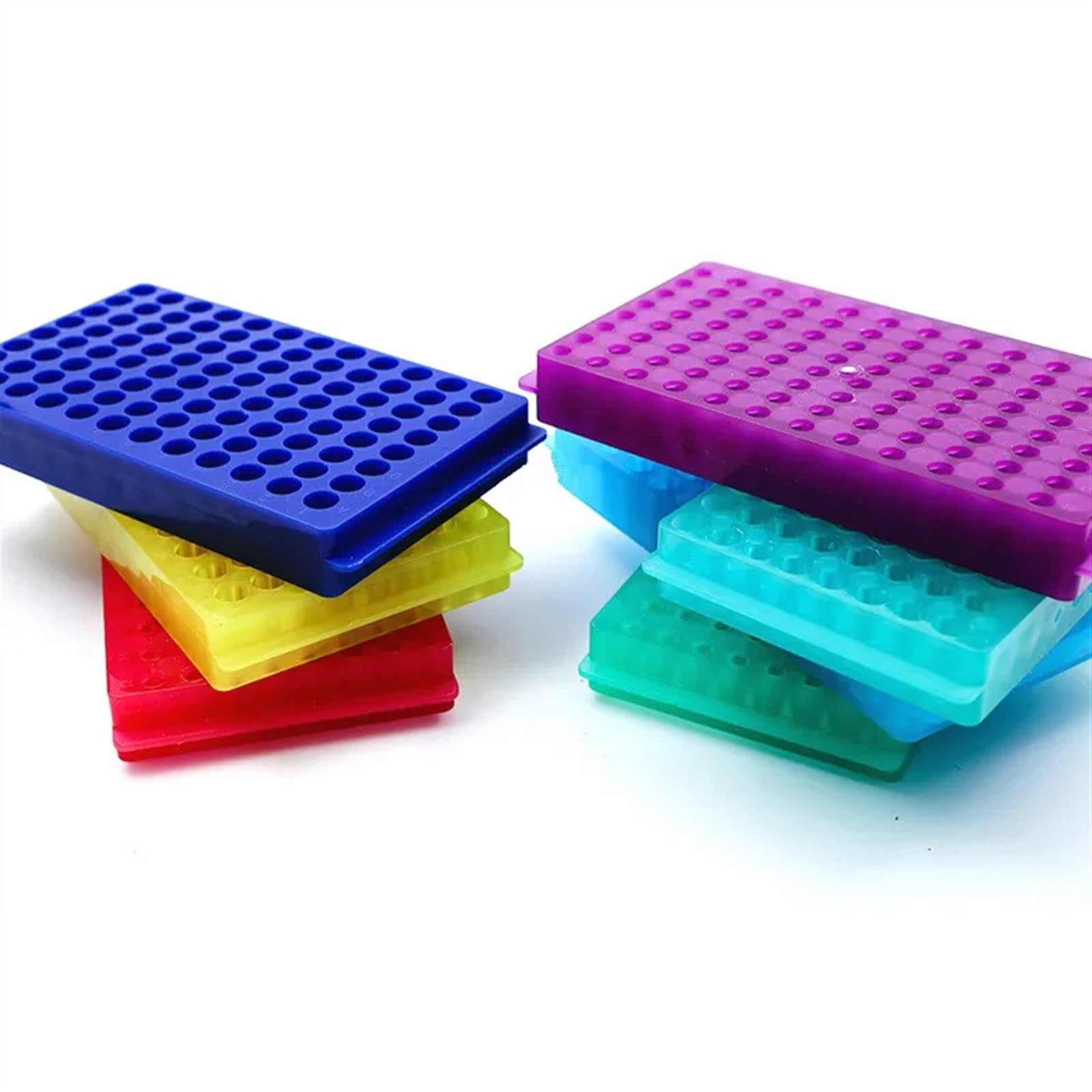 Laborgeräte PCR-Röhrchenhalter for 0,5 ml/1,5 ml/2 ml Labor-Zentrifugenröhrchenständer, Kunststoff-EP-Röhrchenständer, 96 Well, doppelseitig verwendbar