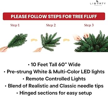 Amazon.com: Liberty Lifestyle Christmas Tree 10 ft- Pre-Lit White