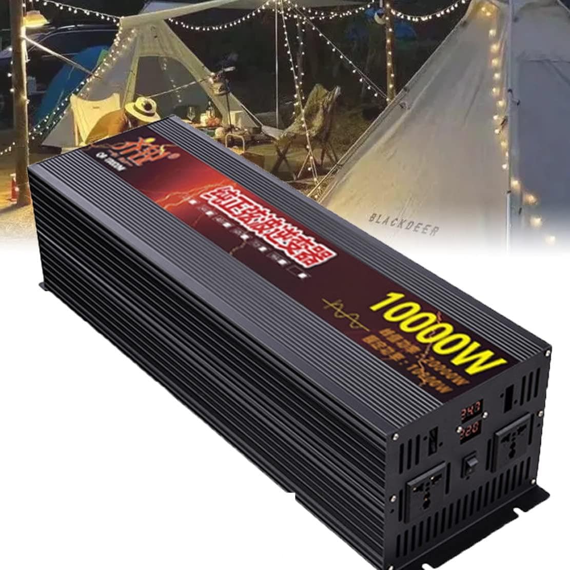 Przetwornica Napięcia 12V/24V Do 230V 3000W/5000W/8000W/10000W Falownik Samochodowy Dc Ac Konwerter, Falownik Solarny Z Czystą Falą Sinusoidalną Do Samochodu, Przyczepy Kempingowej,10000W-48Vto220V