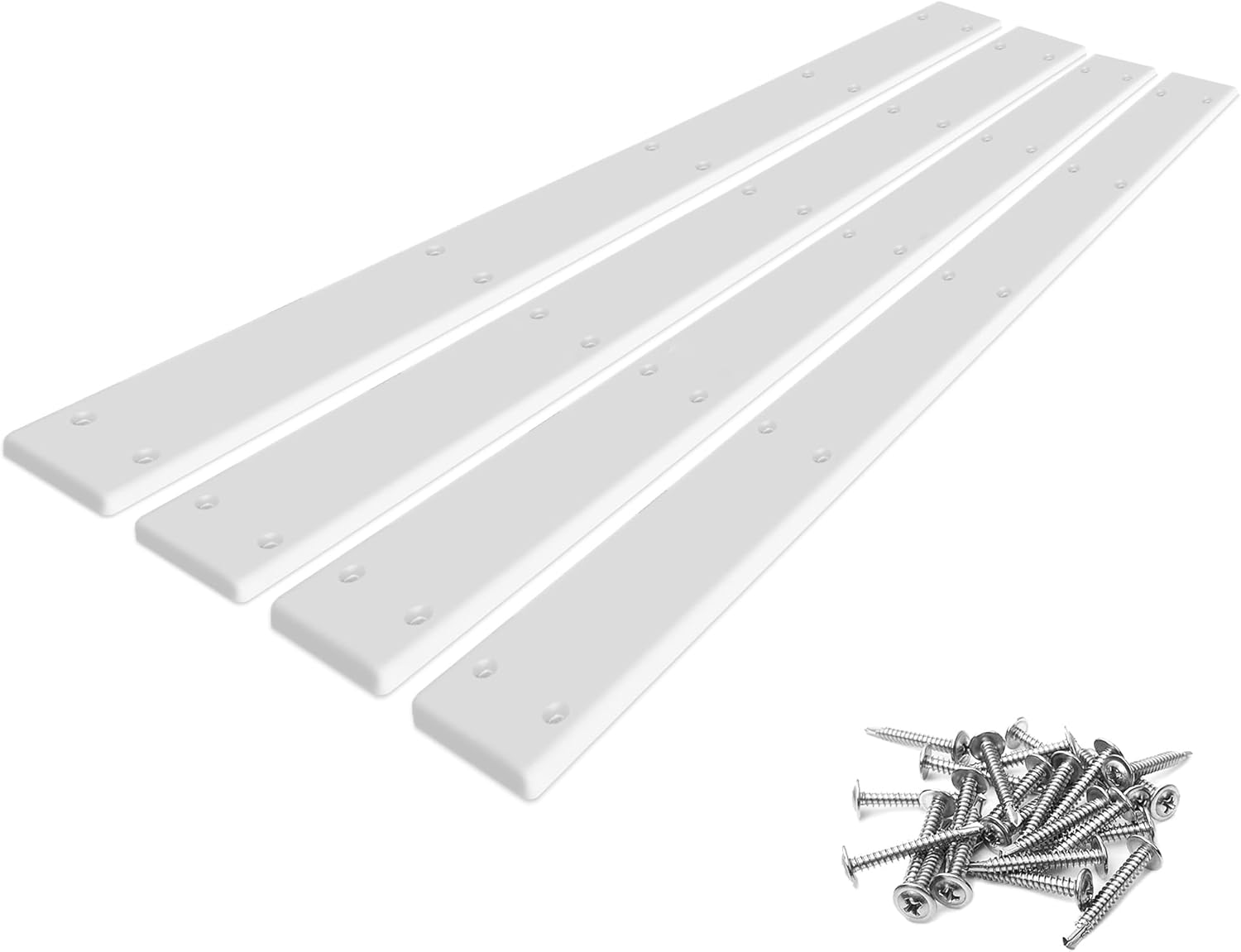 36" X 3" PE Trailer Bunk Glides, 2PCS Heavy Duty Boat Trailer Bunk Slide Pads with Screws and 10 Holes, Smoother Boat Trailer Glide Bunk Enders for Loadings and Launches Easier