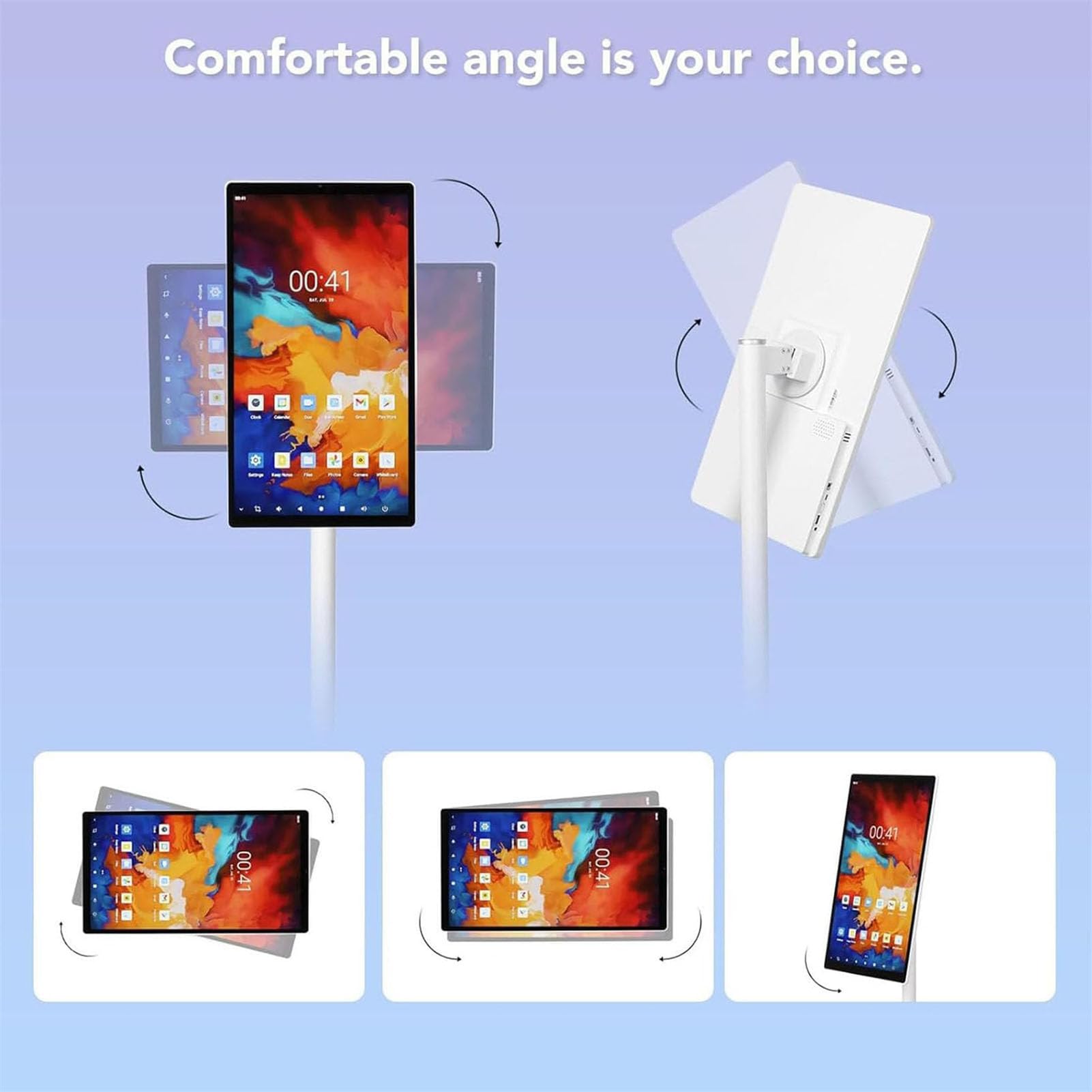 Przenośny telewizor Smart TV 61.0 cm/68.6 cm/81.3 cm, przenośny telewizor z ekranem dotykowym, ekran dotykowy 1920 x 1080 z kamerą, obrotowa konstrukcja, stojący, mobilny telewizor