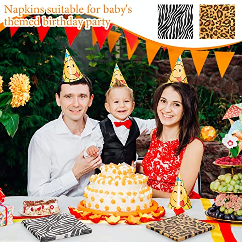 Gueevin LAU-GUEEVIN-215 100 Pieces Jungle Safari Animal Print Party Disposable Napkins Animal Print Paper Napkins Safari Napkins Jungle Safari Themed Party Napkins thumb #6