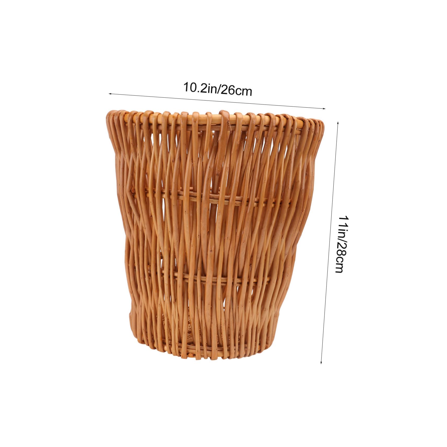 Cestino Rattan Naturale Contenitore Multifunzionale per Rifiuti e Organizzazione Camera Design Compatto e