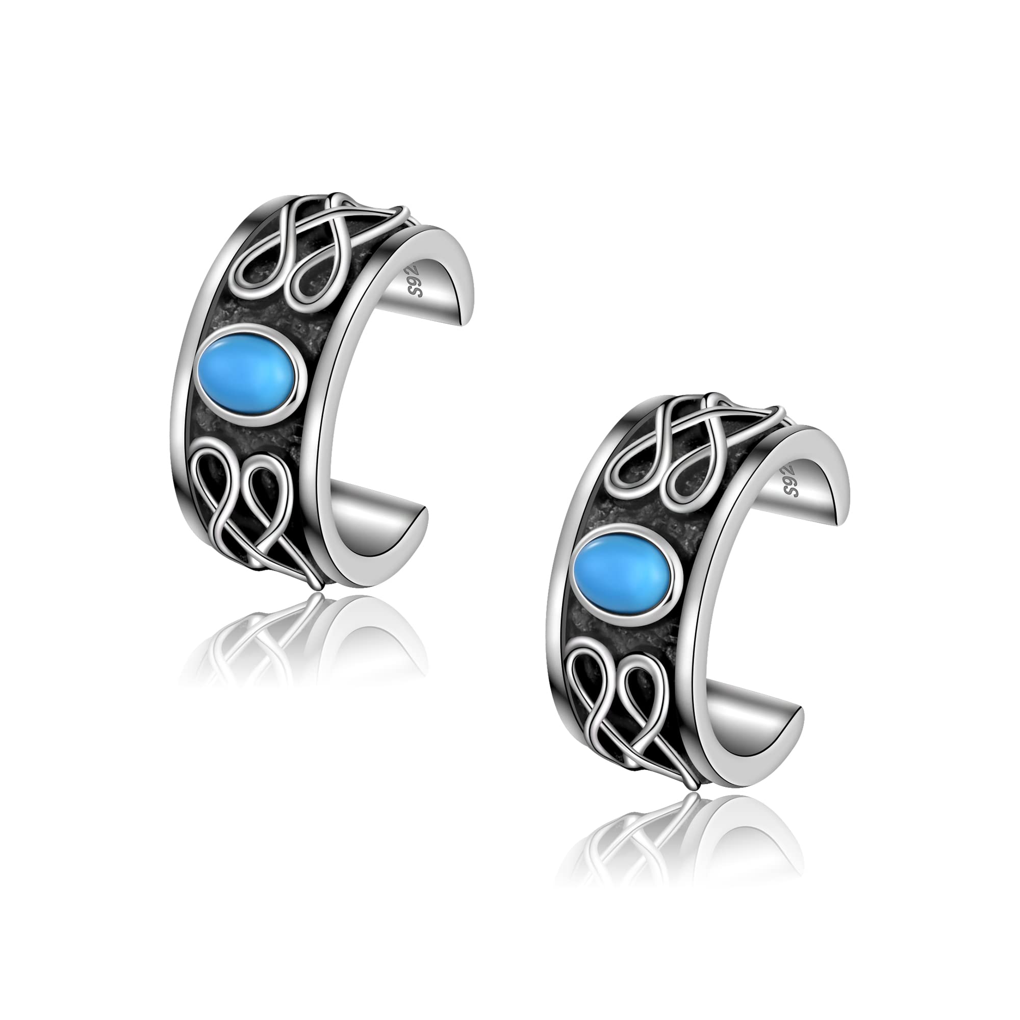 CHIC &amp; ARTSY 925 Sterling Silver Ear Cuffs for Women, Non Piercing Clip On Cartilage Cuffs, Adjustable Fake Conch &amp; Helix Earrings, Gold Plated &amp; Oxidized Various Styles