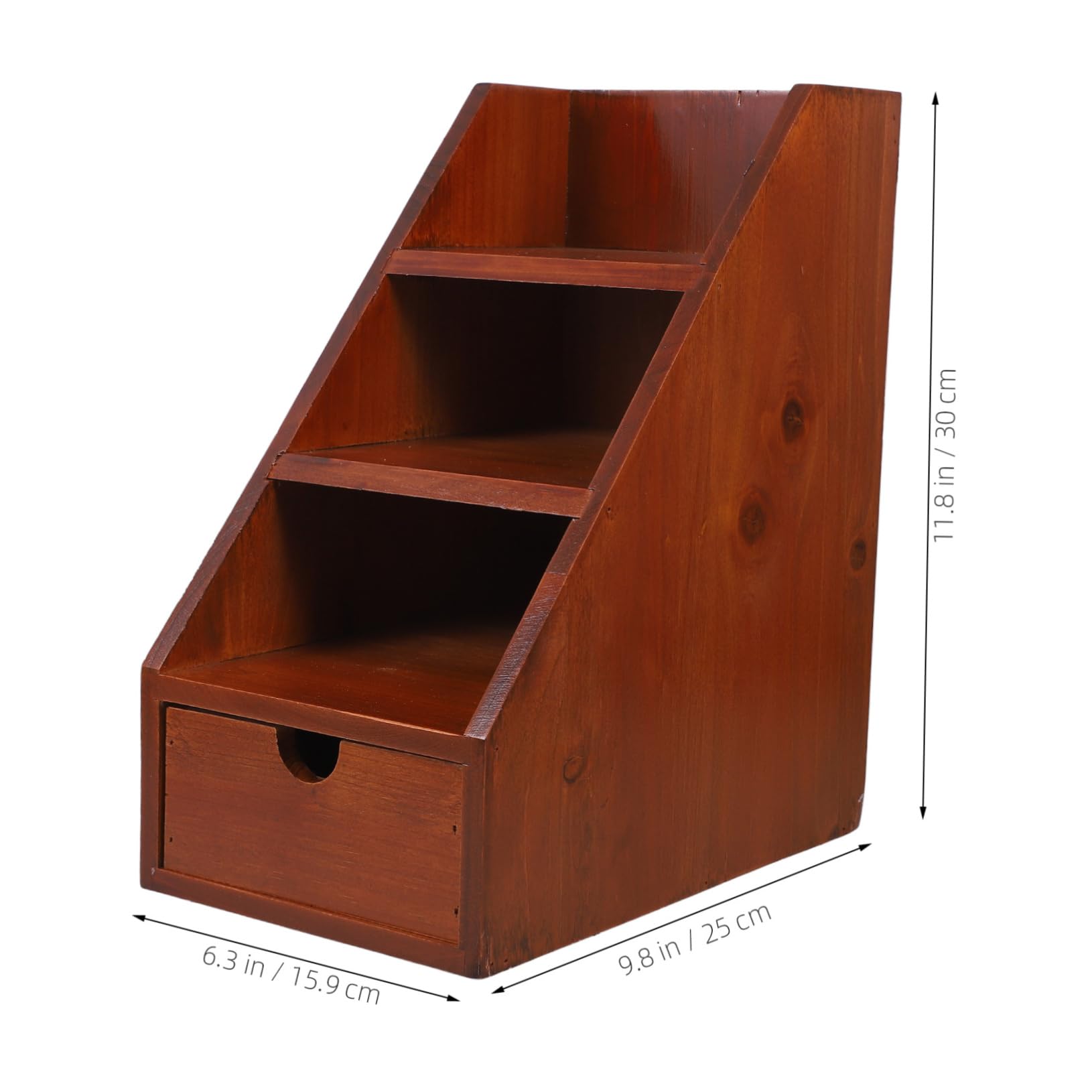 Organizer da Scrivania Multilivello in Legno Cassetto Coffee | Scomparti Separati e Capienza Ampia, per Workplace e Nightstand, Finitura Elegante e Pratica
