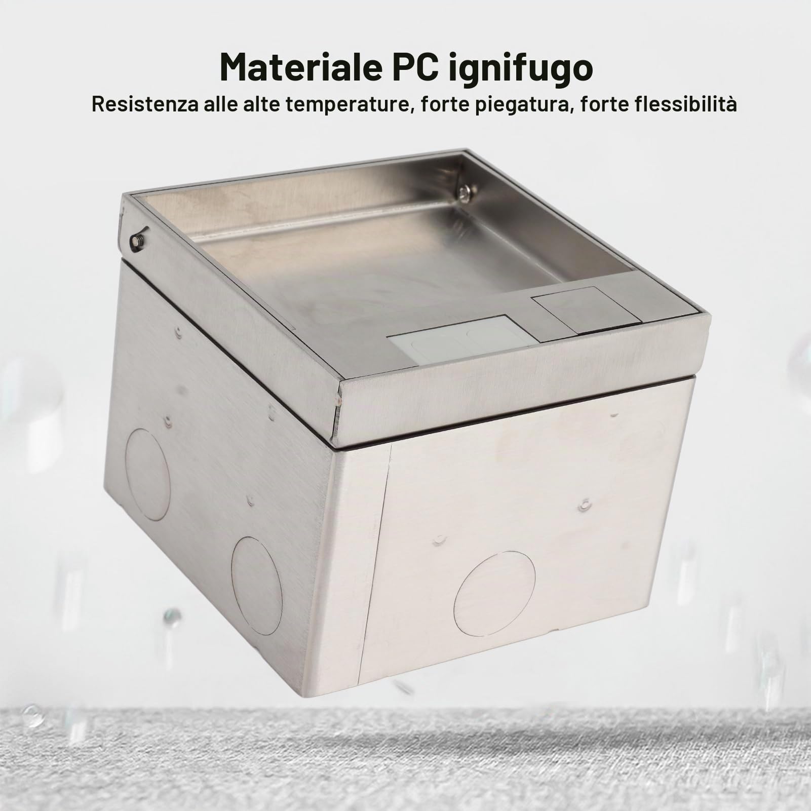 Scatola di Derivazione da Incasso a Pavimento, Presa di Corrente da Incasso a Pavimento UE Impermeabile 10A 2 Fori 16A 3 Fori Scatola di Prese Elettriche da Incasso Nascoste per