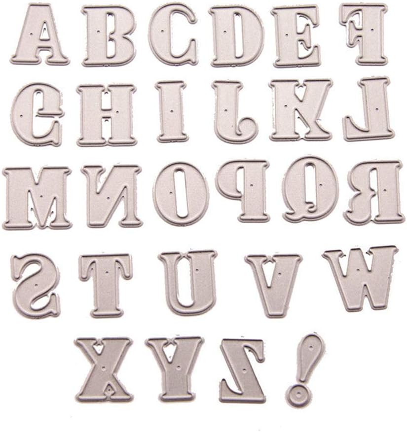 26 Alphabet Letters Metal Cutting Dies for Card Making and Scrapbooking DIY Album Embossing Folder Paper Cake Card Maker Template Decor Stencils