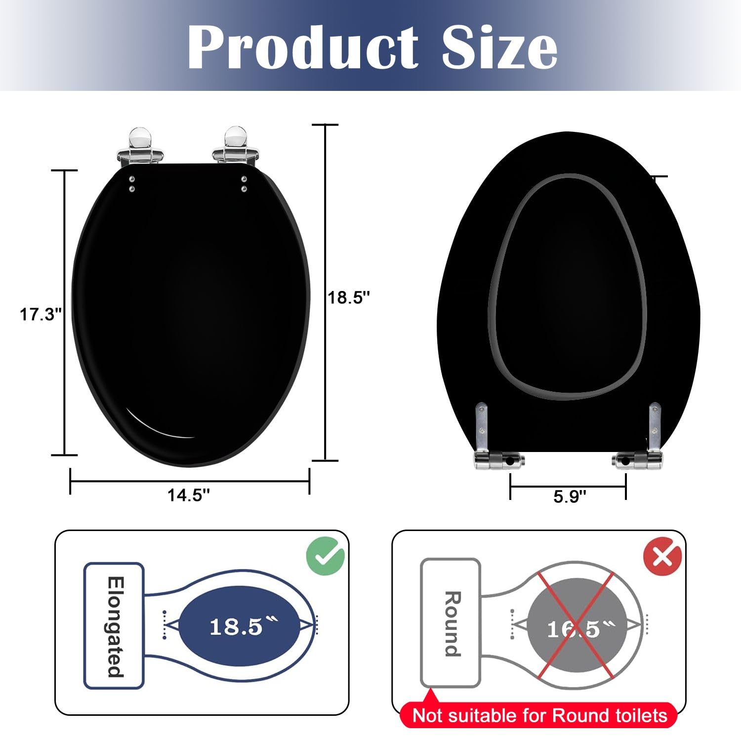 Elongated Toilet Seat 3d diamond pattern buttons Shadow