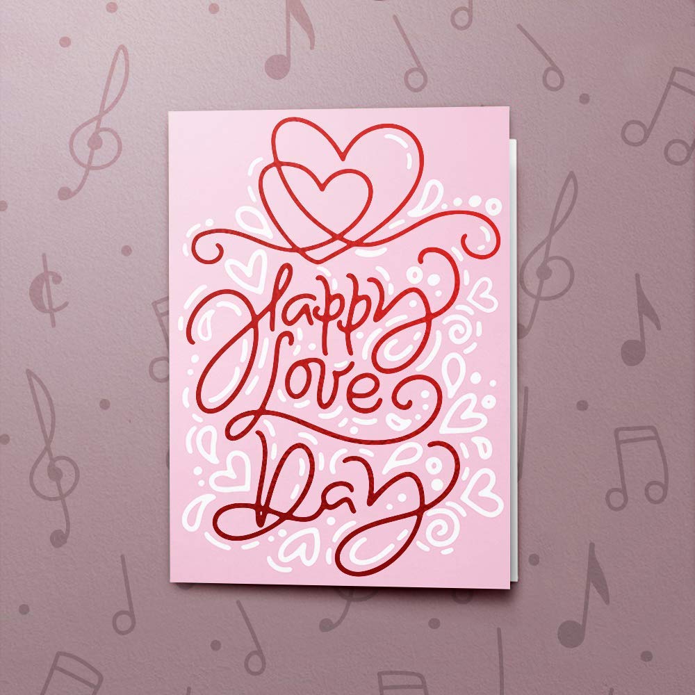 bigDAWGS greetings Cute Musical Love Card With Red Foil,Valentines Day Musical Greeting Card,Singing Happy Valentines Day Card,Cute Valentines Day10735(120 Second Recordable)