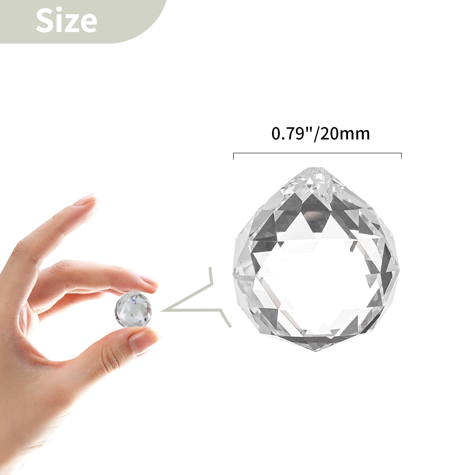 Cristaux Attrape-soleil 20 Mm - Lot De 24 - Prismes Transparents - Décoration Fenêtre, Jardin, Mariage - 3