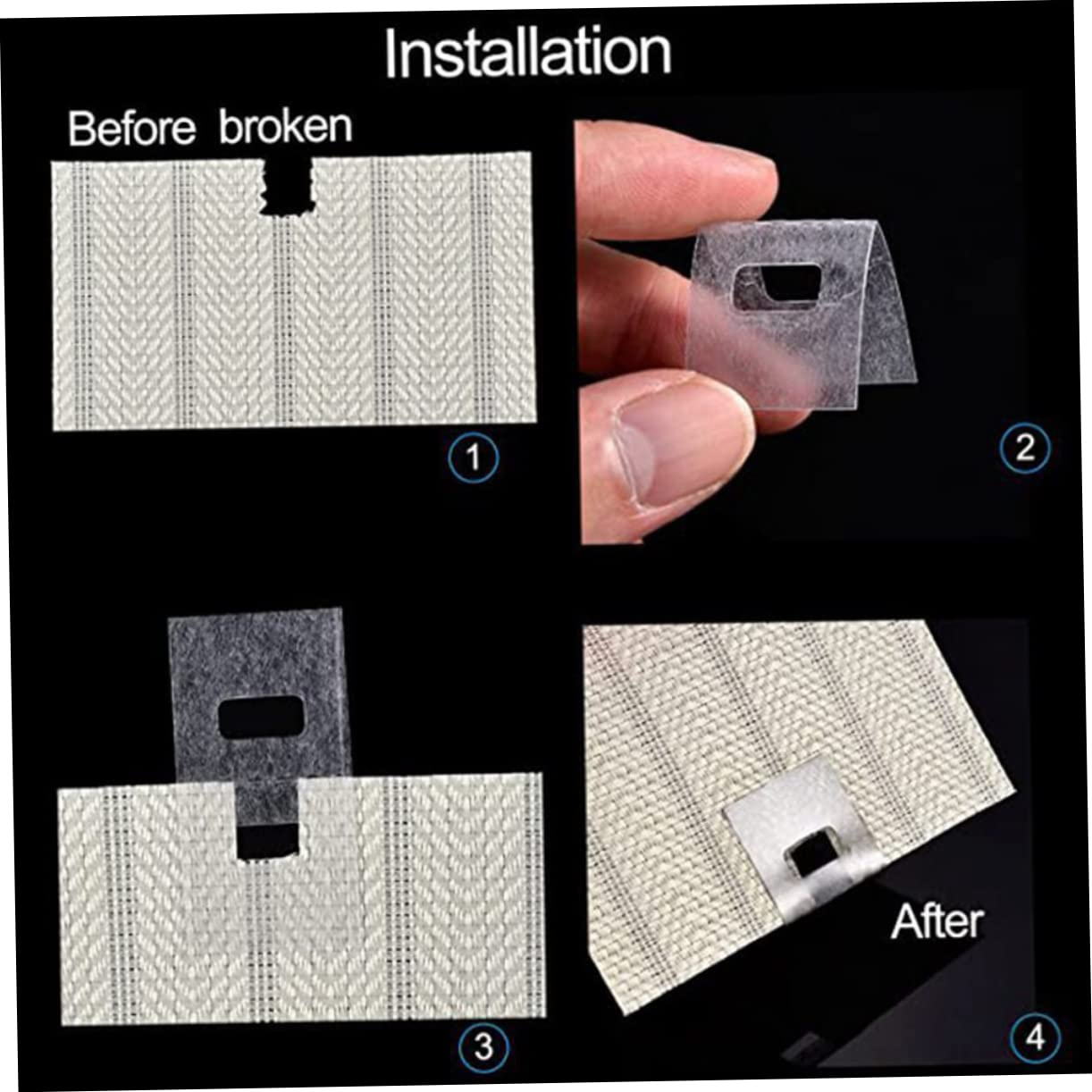 Amosfun Vertical Blind Piece 10 Slats Reinforcement Tabs for Blind Fixing