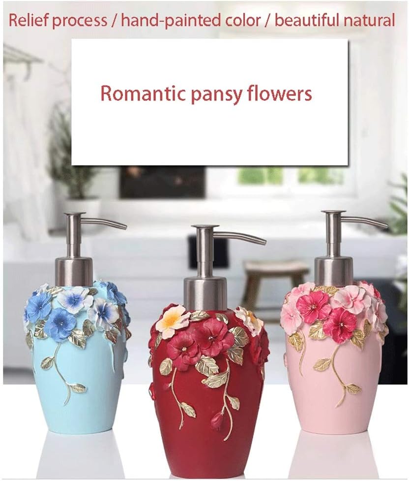 Countertop soap Dispenser, 2.3""x 3""x 6.8"" Lotion Pump 250ml 8.4oz,soap Holder Resin Shower Dispenser for Bathroom Dish Soap Soap dispensers, Red