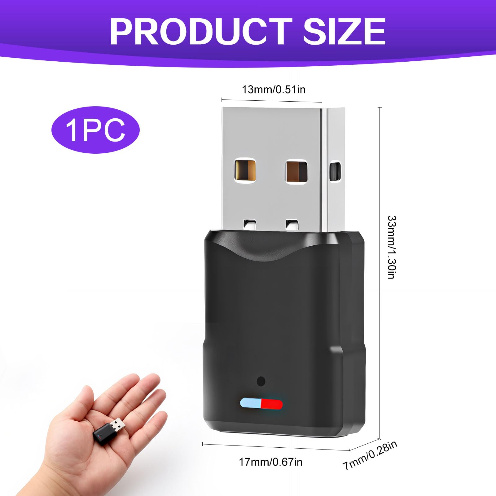 Adattatore USB Bluetooth 5.3 per PS5/PS4/SwitchConsole/PC, Dongle Dual Accoppiamento a bassa latenza Chiave Trasmettitore Ricevitore Audio Wireless per Windows/Macos/Cuffie/Altoparlanti