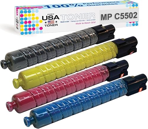 MADE IN USA TONER Repuesto compatible para Ricoh Aficio Savin Lanier MP C4502 MP C5502 841679 841680 841681 841682 – (negro cian magenta amarillo, 4