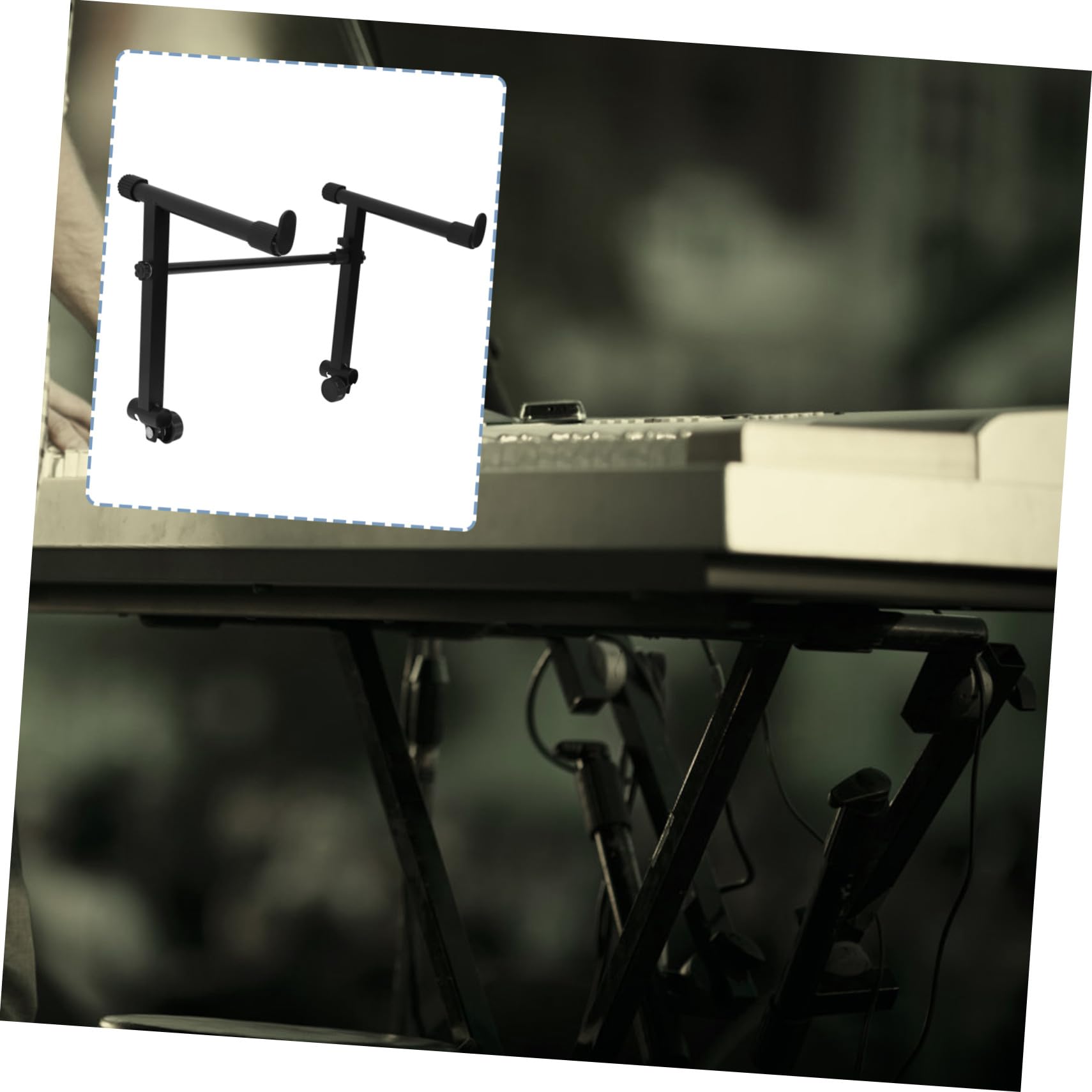 Supporto Tastiera Elettronica Altezza con Protezione Antiscivolo e Gomma Doppio Tubo per Pianola e Tastiera Musicale Portatile per Casa