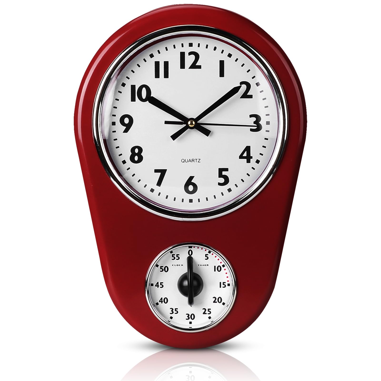 HERCHR Reloj de Pared Digital Retro Recordatorio del Temporizador de Cuenta Regresiva de la Cocina Temporizador de 60 Minutos para la Sala de Estar del hogar Rojo
