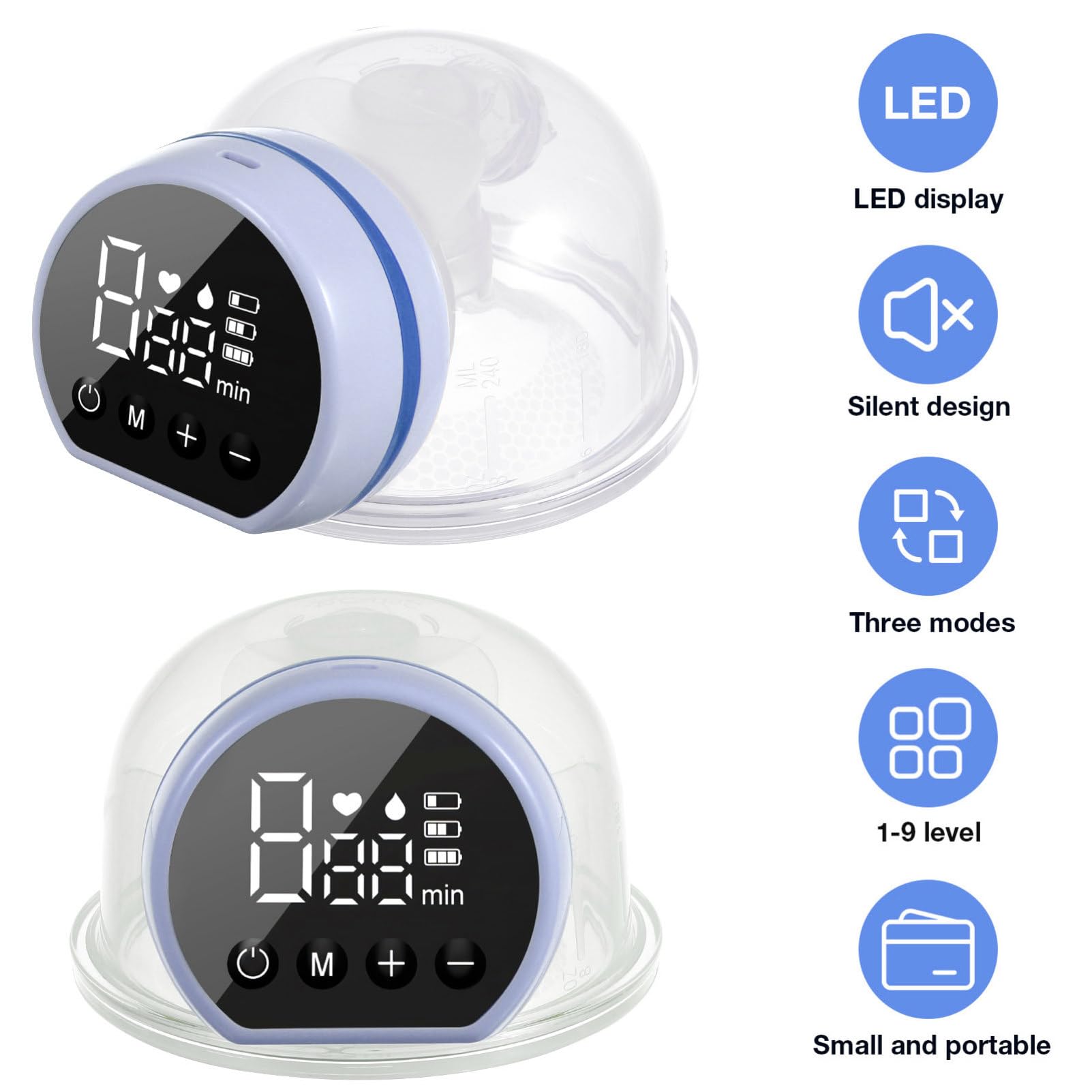 Sosoport Tiralatte Elettrico Indossabile per Allattamento Design Pratico e Silenzioso Perdite Raccoglitore Latte Facile con Flangia e Contenitore