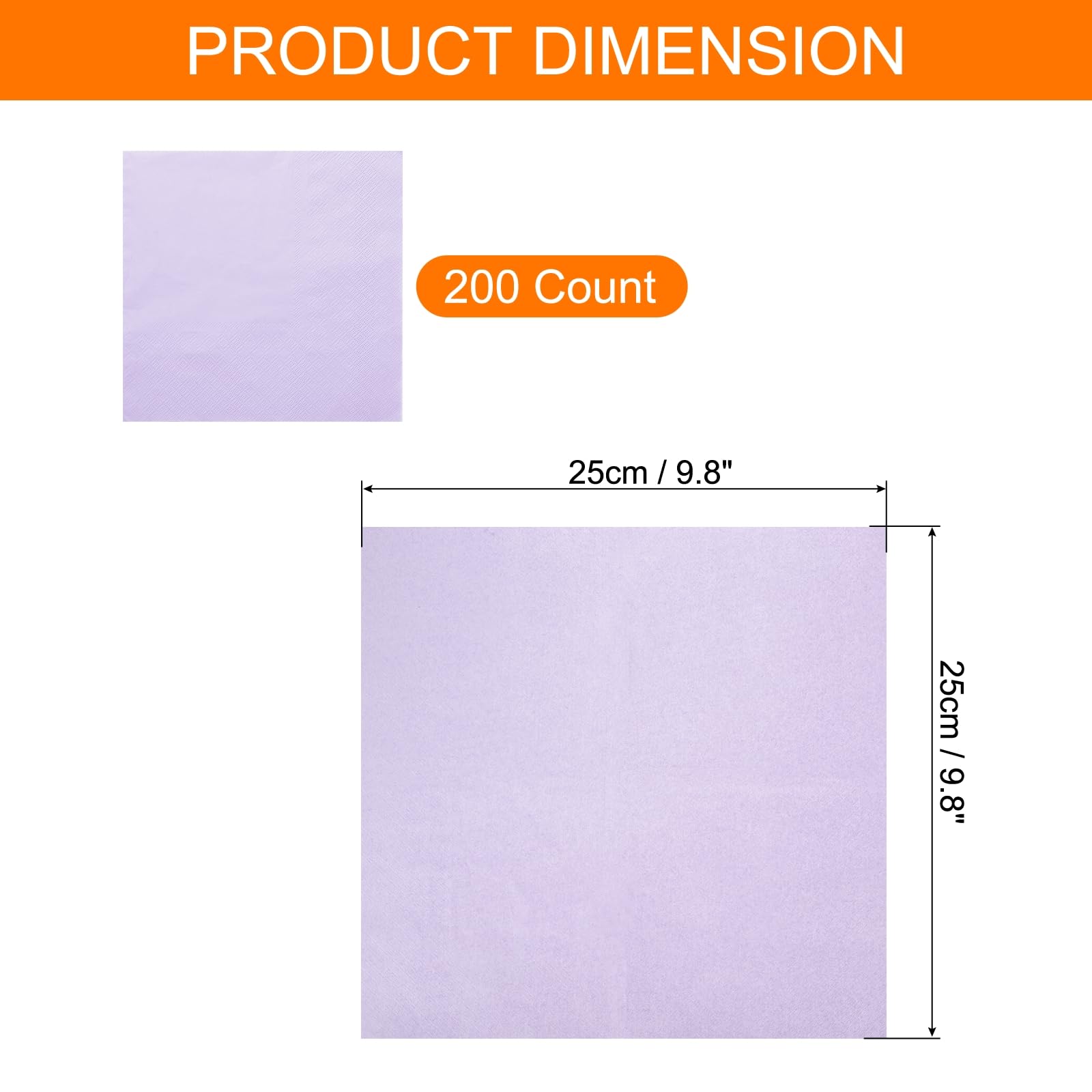 uxcell Servilletas de cóctel, paquete de 200 servilletas desechables cuadradas de 2 capas de 25.4 x 25.4 cm, servilletas de papel para cena, boda, fiesta de cumpleaños y uso diario