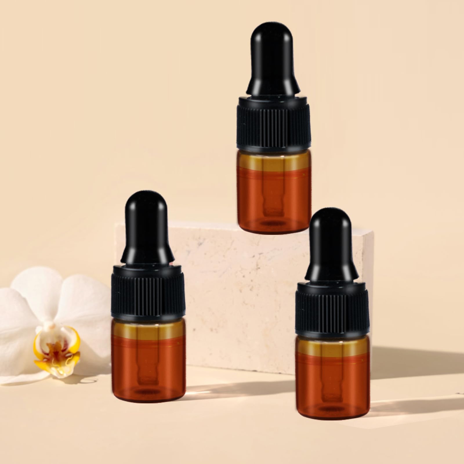220 mini frascos cuentagotas de vidrio con cuentagotas para muestras, mini frascos de muestra transparentes pequeños con tapa para viajes, aceites esenciales cosméticos, perfume y muestra líquida