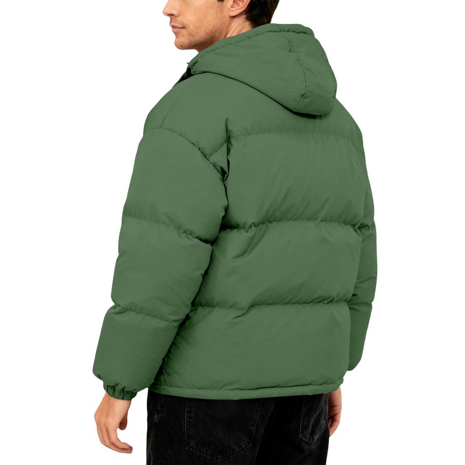 Generisch Herren Baumwolle Winterjacke Winter Warm Daunenjacke Fashion Einfarbige Winterparka Freizeit Bequeme Casual Thermo Mantel Lässige Jacket Weich Herrenjacke M-5XL