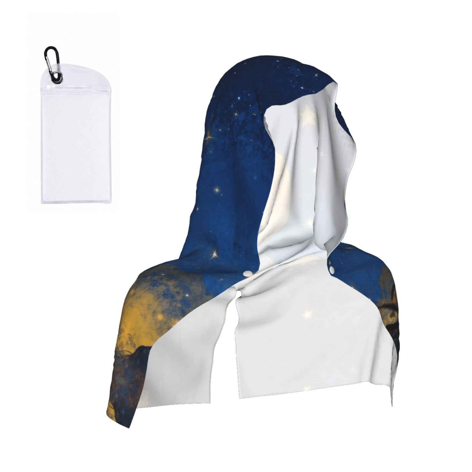 CNTDBU Panda Moon Night Cooling Towel Hooded-Instant Chill Neck Cover for Sports, UV Cooling Rag for Running Gym