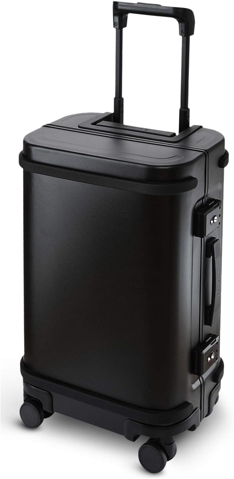 Smart Aluminum Luggage Carry On USB and App 20 Suitcase TSA Lock Matte Black