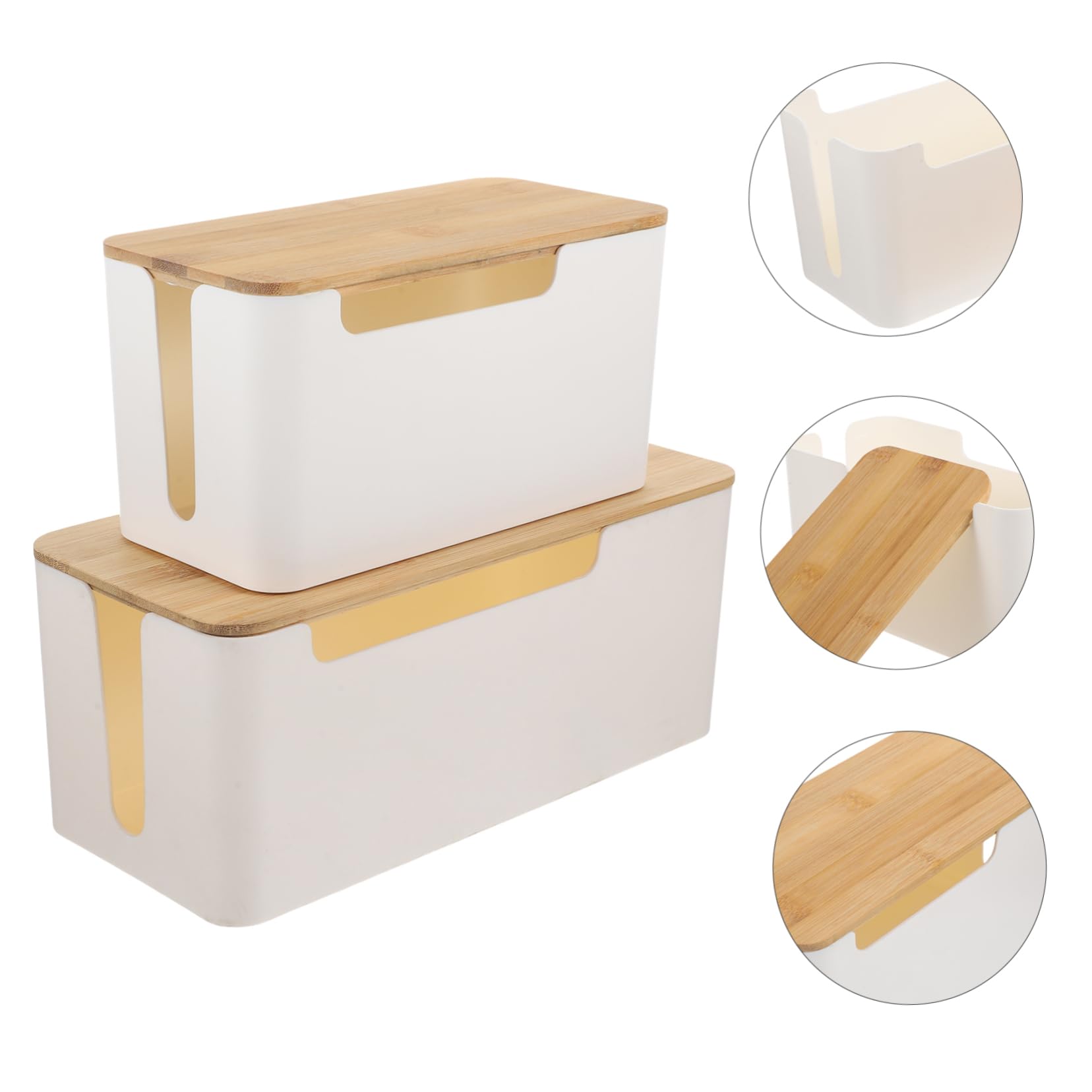 jojofuny 2stücke Kabelmanagementbox Kabelorganisatorbox Drahtmanagementbox für Kabel und Stromkabel Aufbewahrungsbox zum Verstecken von Kabeln und Steckdosenleisten