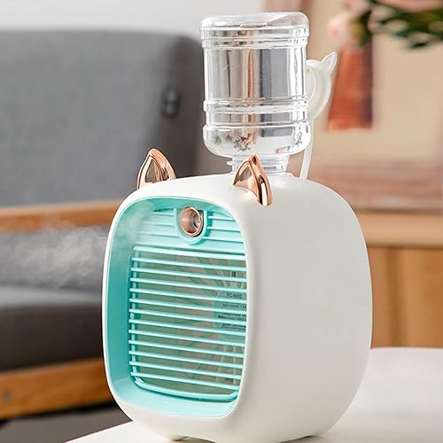 Miniatura 3 de Aire acondicionado portátil, mini ventilador de enfriamiento de oreja de gato de 40.6 fl oz con tanque de agua, ventilador de aire acondicionado 2