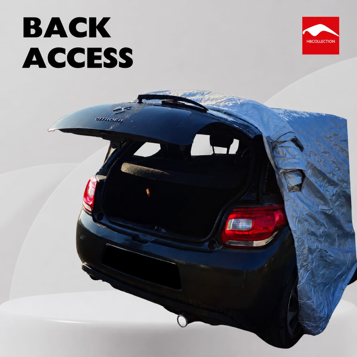 HBCOLLECTION bâche Voiture extérieur Respirante et imperméable Housse de Protection Anti UV, Anti Rayure, Contre la Pluie, Le Soleil, la poussière avec Zip