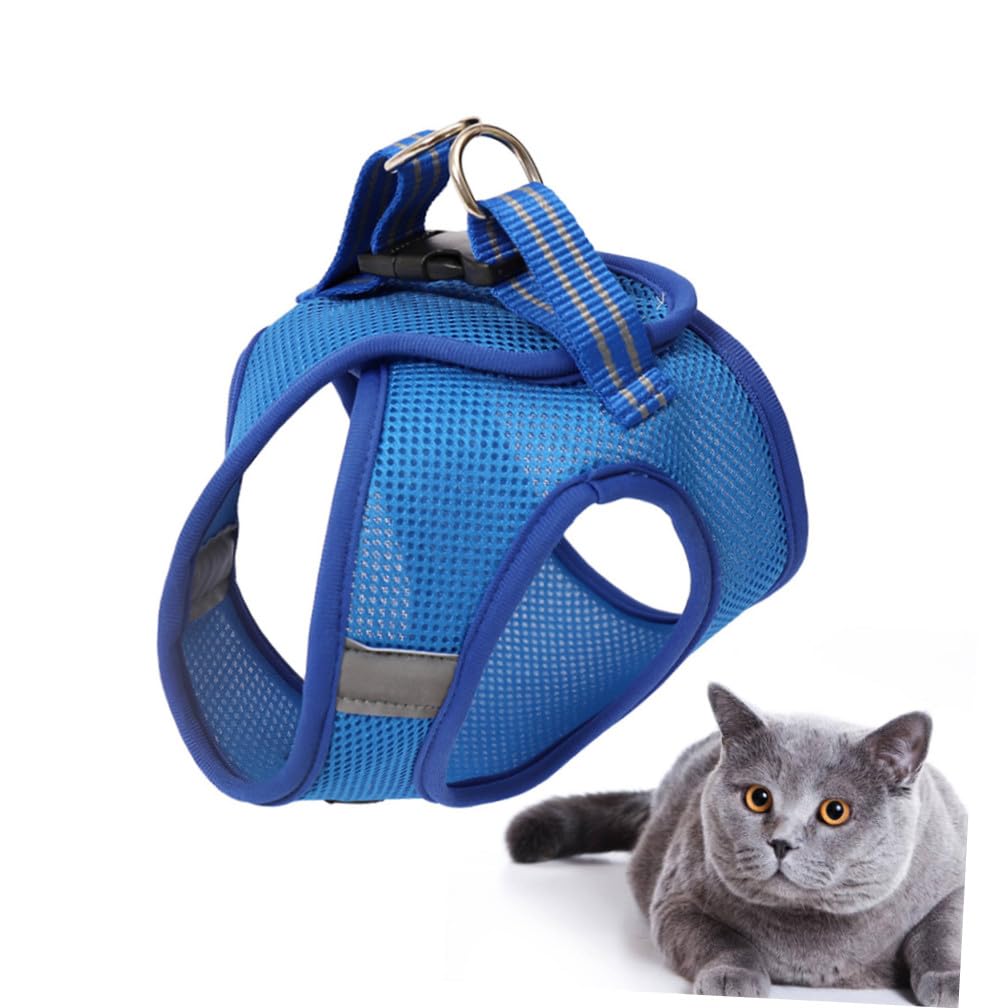 INOOMP 3stücke Cat Vest Mit Atmungsaktivem Design Kreatives Katzen-Geschirr Blau Leicht Langlebig Und Komfortabel Für Stressfreies Tragen