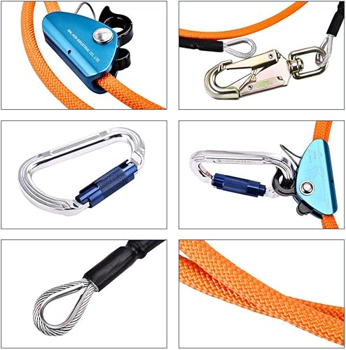 Miniatura 8 de Flipline - Cordón para escalada de árbol de 12 x 8 pies para trabajo de árboles, cuerda de posicionamiento de núcleo de alambre de acero, ajustable,