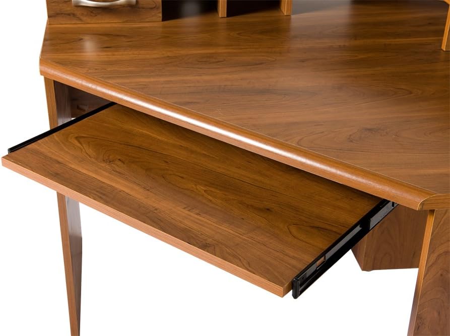 OS Home and Office Furniture OSHOM Model Monitor Platform, Keyboard Shelf, 2 Box 1 File Drawer Corner Computer Work Center, Autumn Oak Laminate