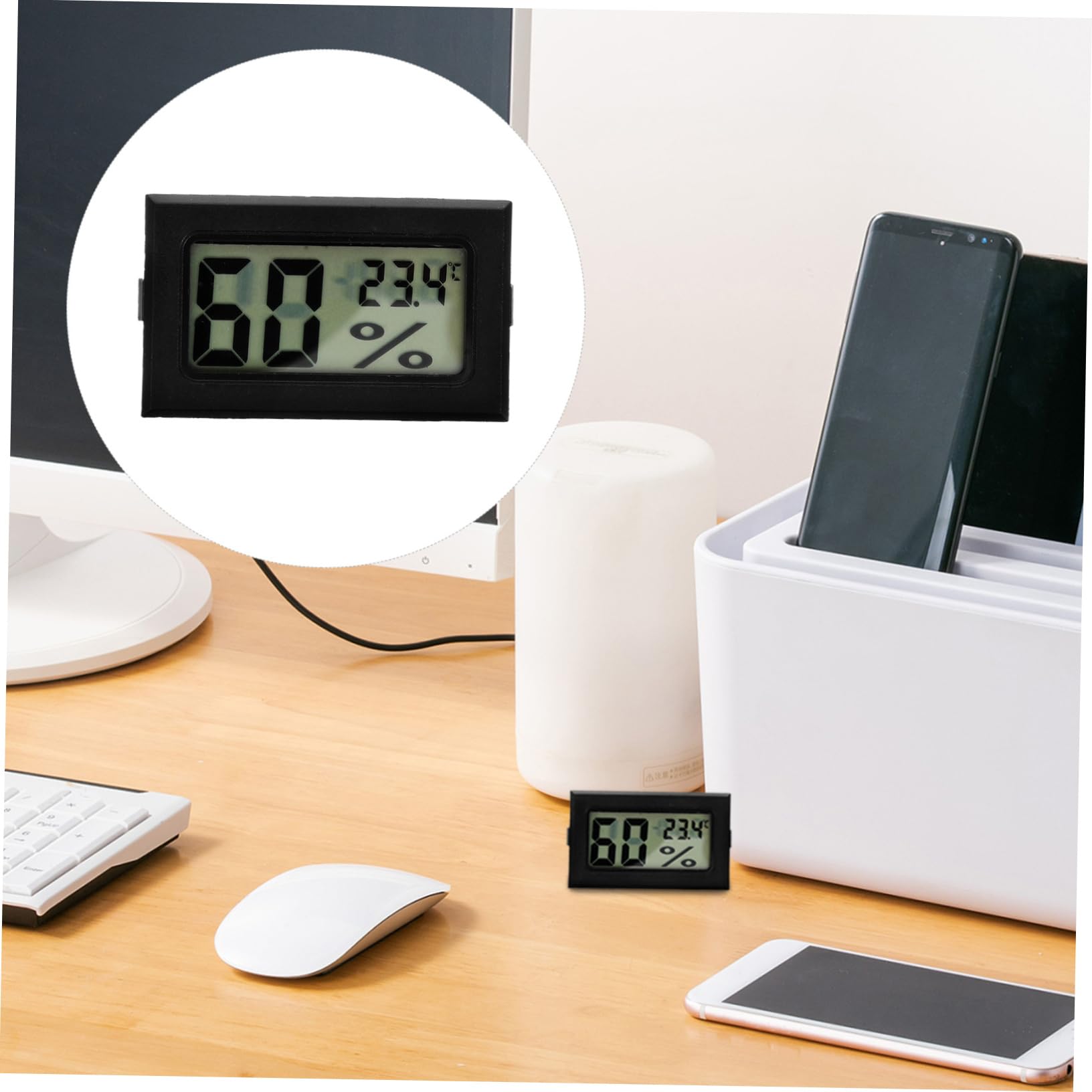 Amosfun 4 Sätze Hygrometer-thermometer Hygrometer Für Innen Feuchtigkeit Kleines Digitales Zimmerthermometer Drinnen Kleines Innenthermometer Abs Schwarz 3 Stück * 4
