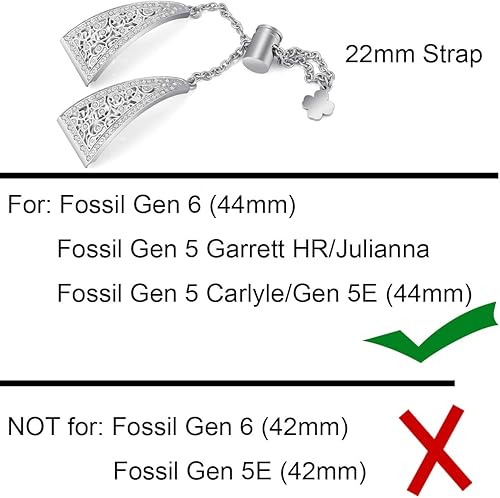 Miniatura 2 de Correa de 0.866 pulgadas diseñada para Fossil Gen 6 (1.732 pulgadas)  Fossil Gen 5 5 Garrett HRJuliannaCarlyle Gen 5E (1.732 pulgadas), correa de