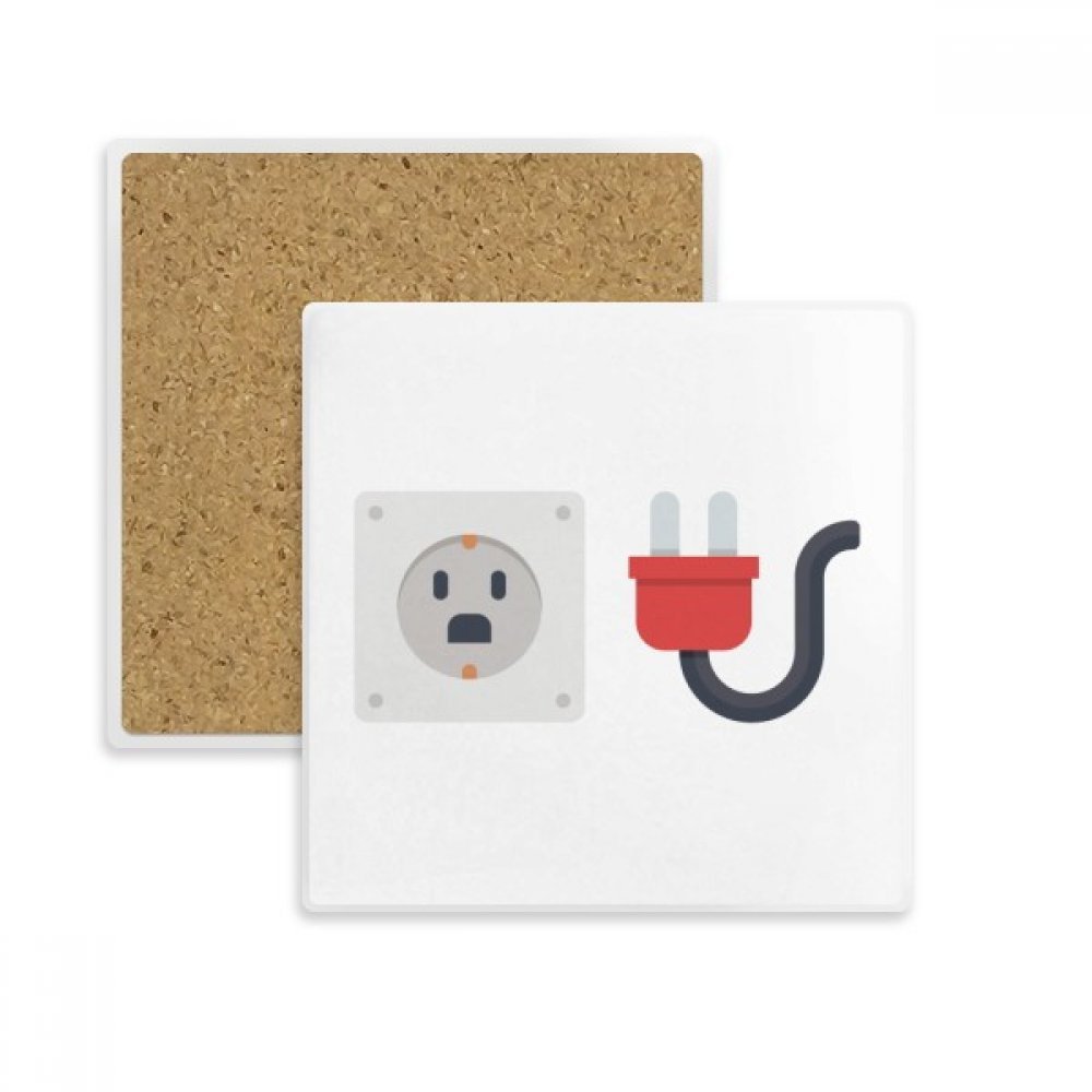 Coaster tasse motif schéma carré en pierre absorbante de boissons multicolore