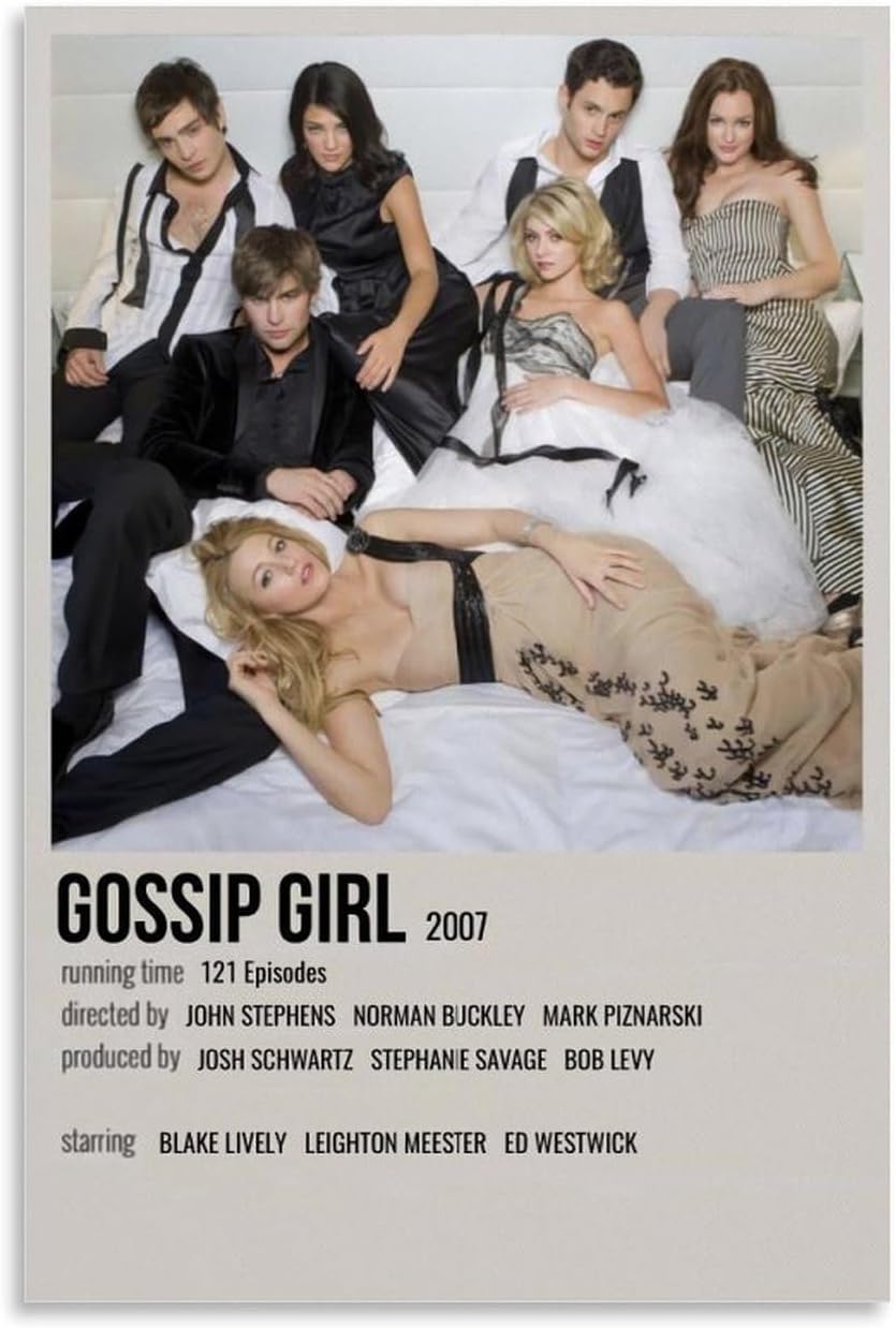 LISHDUNSGossip Girl TV Series Poster Bedroom Living Room Wall Decor Poster Aesthetics Art Deco 12x18inch(30x45cm) Unframe-style