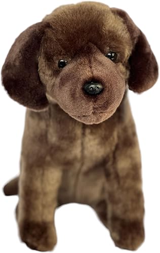 Miniatura 9 de Auswella Perro de peluche de Labrador Retriever de 15 pulgadas, elige una postura (sentado marrón)