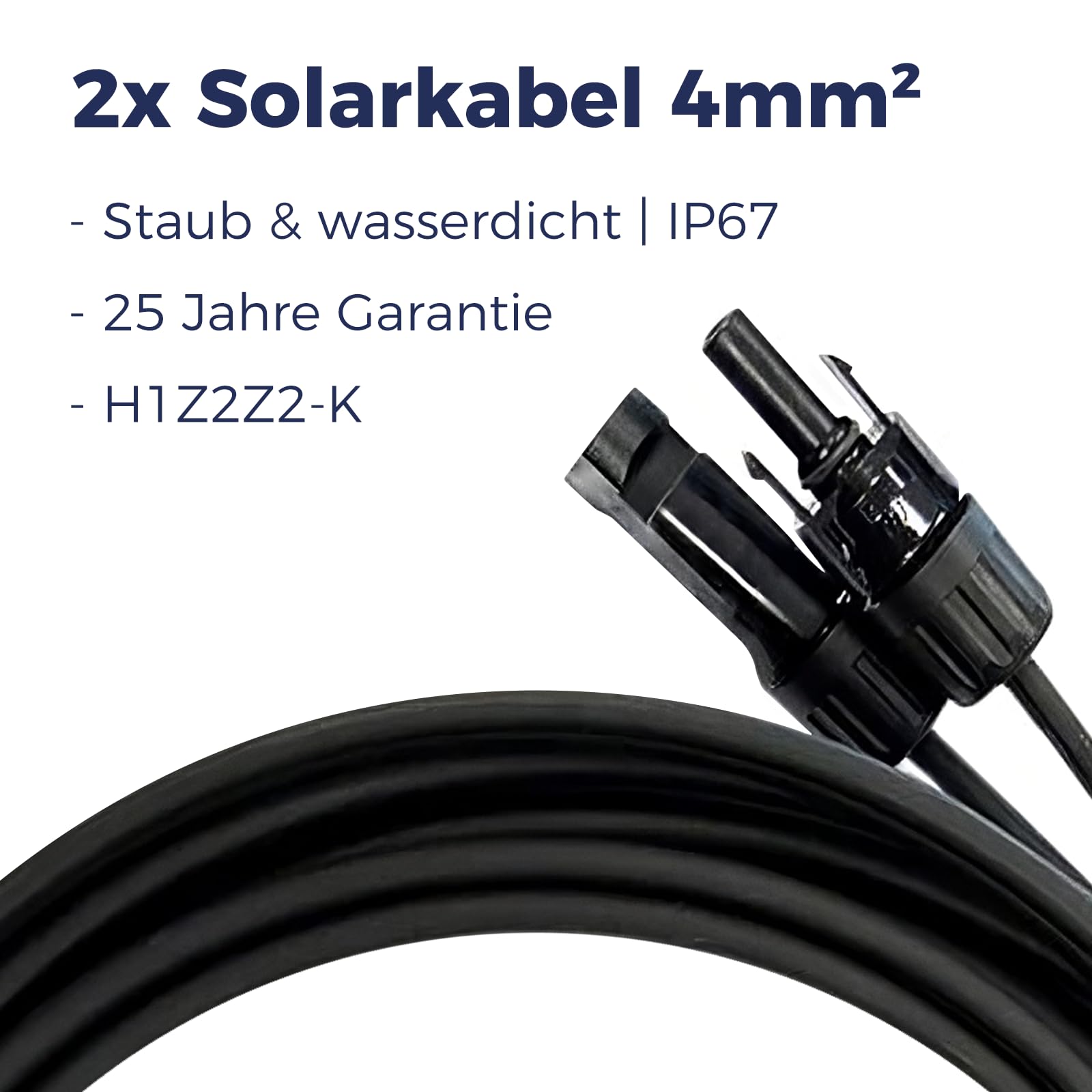 Kleines Kraftwerk Solarkabel Verlängerung 4mm² – 10 m (Paar), MC4 beidseitig montiert – PV Kabel für Solarpanel & Balkonkraftwerk
