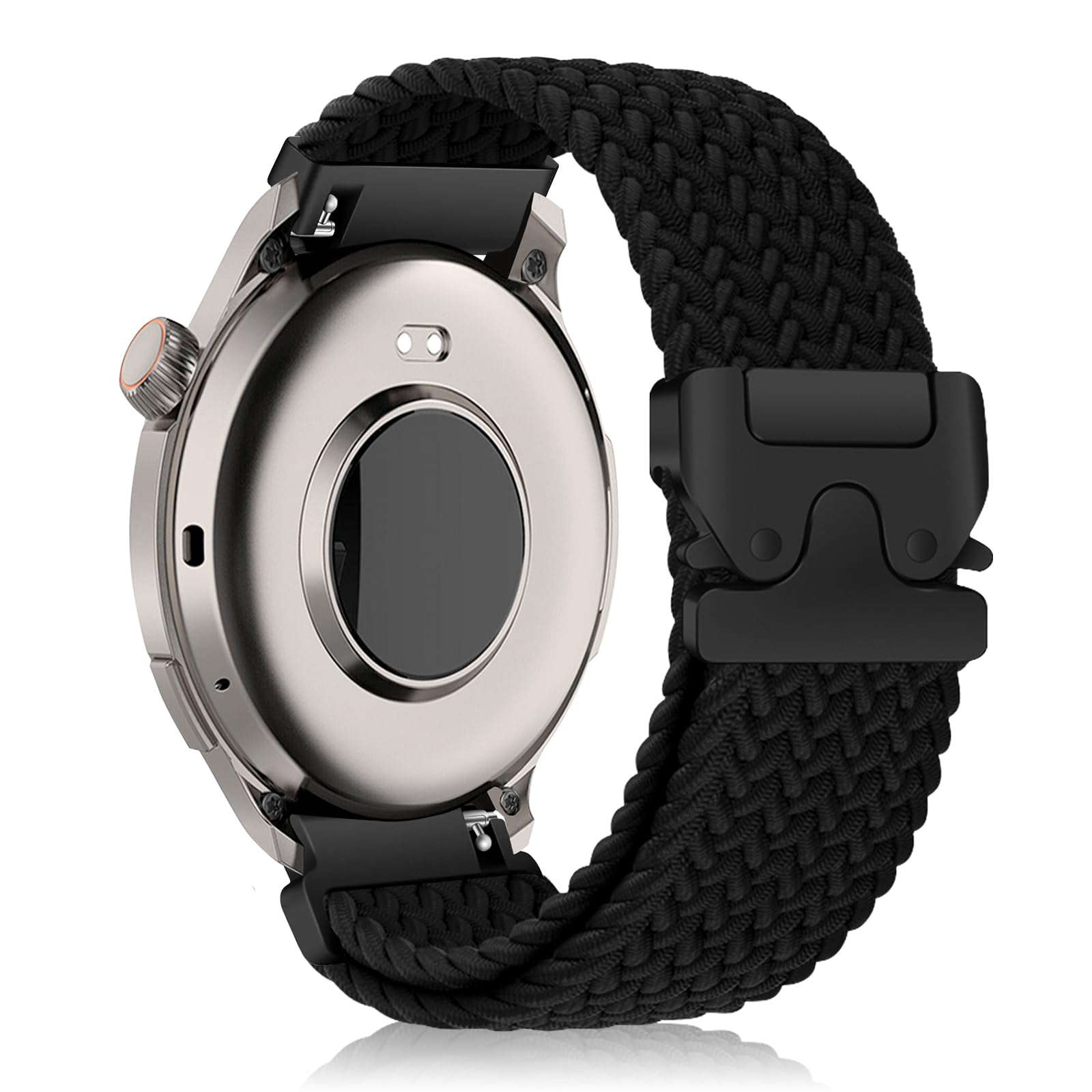 KeHowy 22mm Nylon Strap for Amazfit Balance 2/Balance/Bip 6/Bip 5/Cheetah Pro, Nylon Elastic Braided Replacement Watch for Amazfit GTR 4/3 Pro/3/GTR 2e/GTR 47mm/Stratos 3/2/2s/Nexo - Black