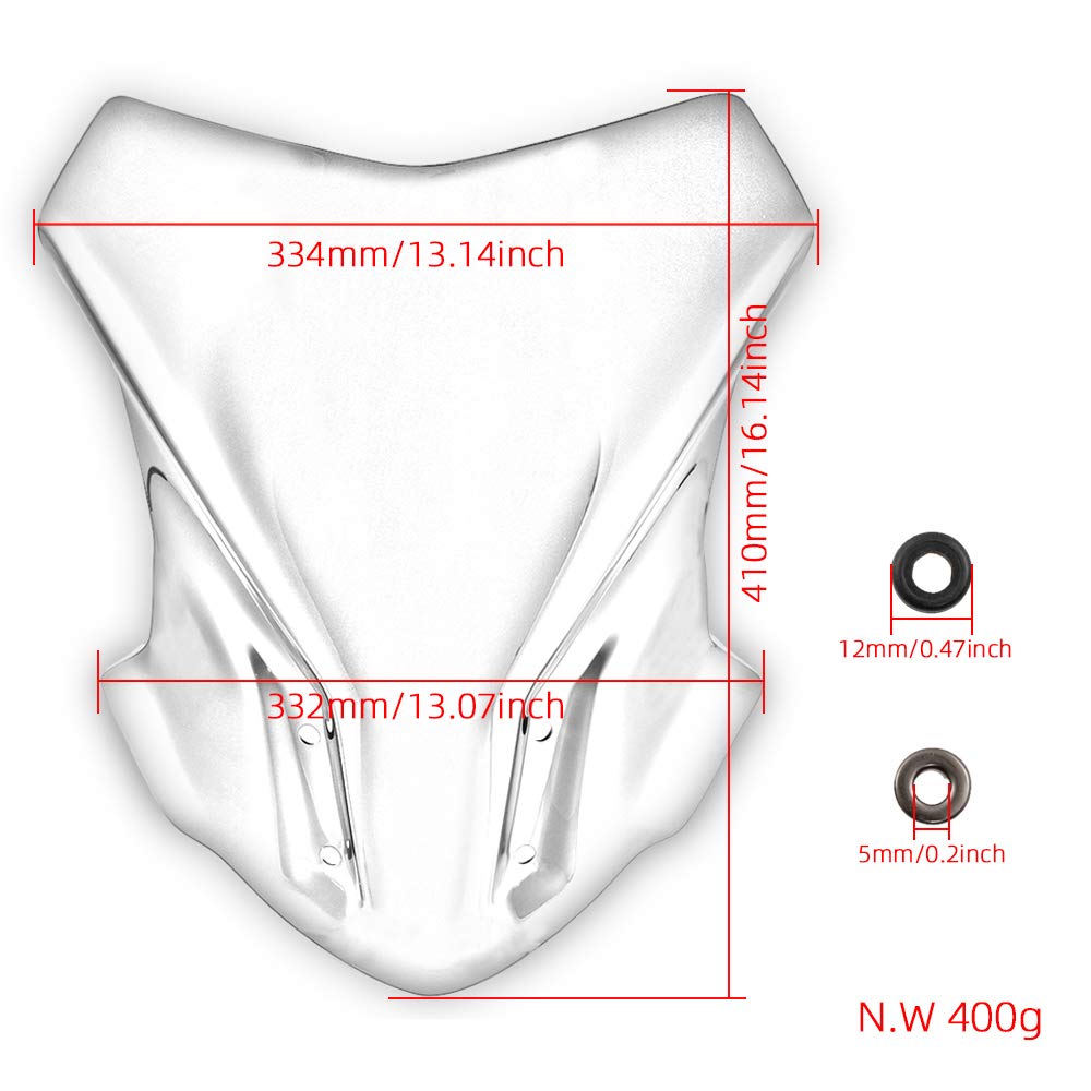 Parabrezza moto parabrezza antivento Deflecor per G310GS G310 GS 2017 2018 17'-18 'Double Bubble Protector (Nero)