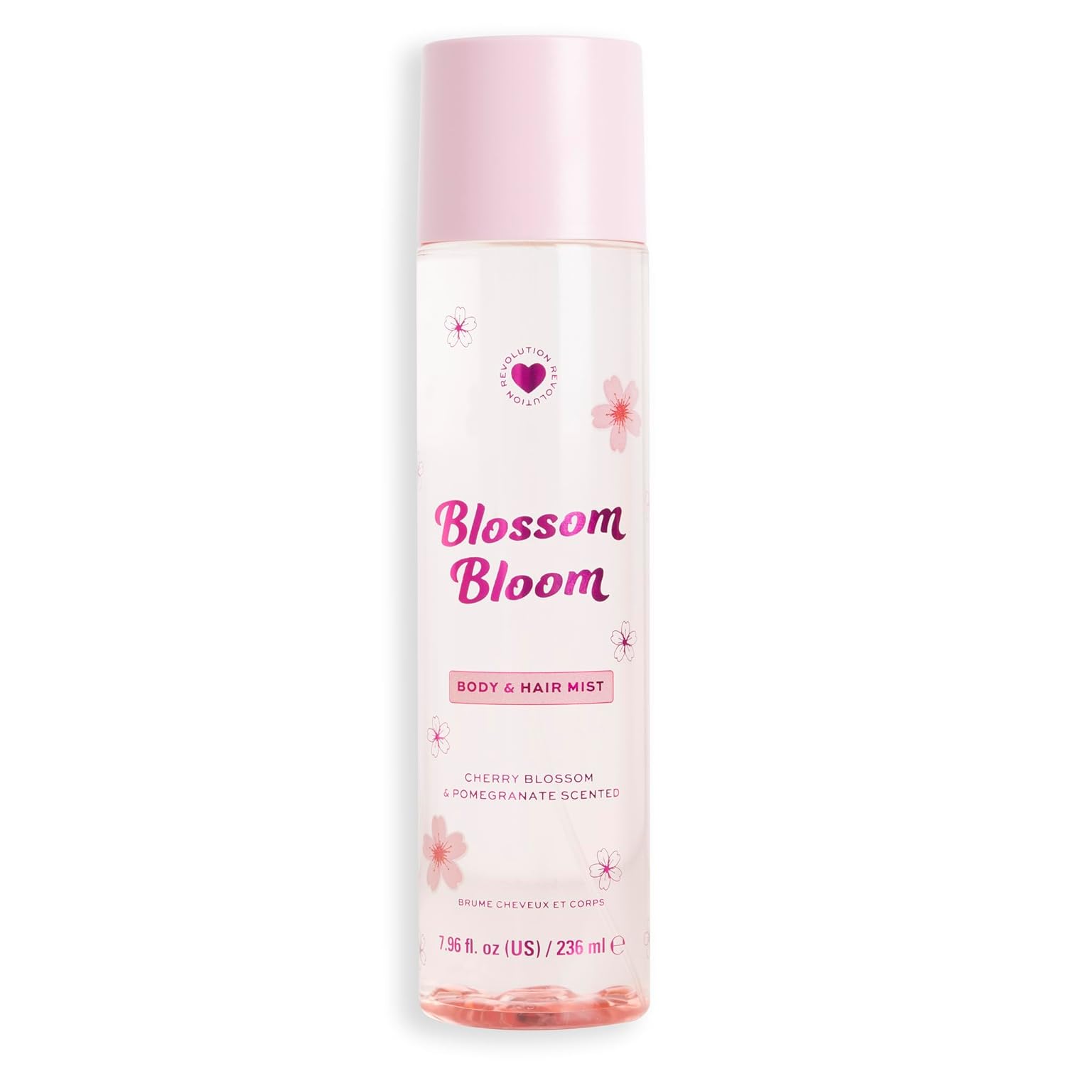 I Heart Revolution, Blossom Bloom Hair & Body Mist, Long-Lasting Perfume Spray, Notes of Jasmine, Amber, & Raspberry, Cruelty-Free & Vegan, 7.98 fl oz