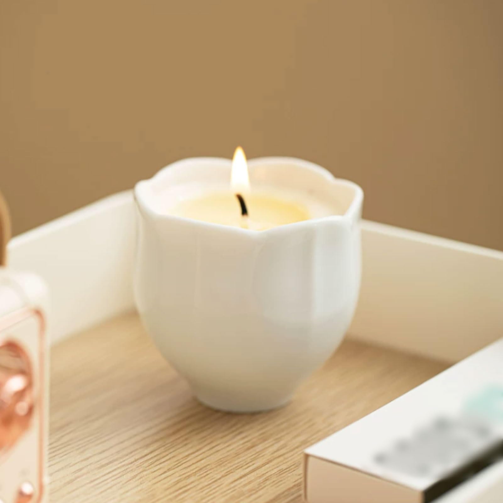 Squisito Candele in ceramica Candela profumata a cilindro Candela moderna for aromaterapia a lunga durata for vacanze domestiche, relax e spa tranquillo(Bergamot Cedarwood)
