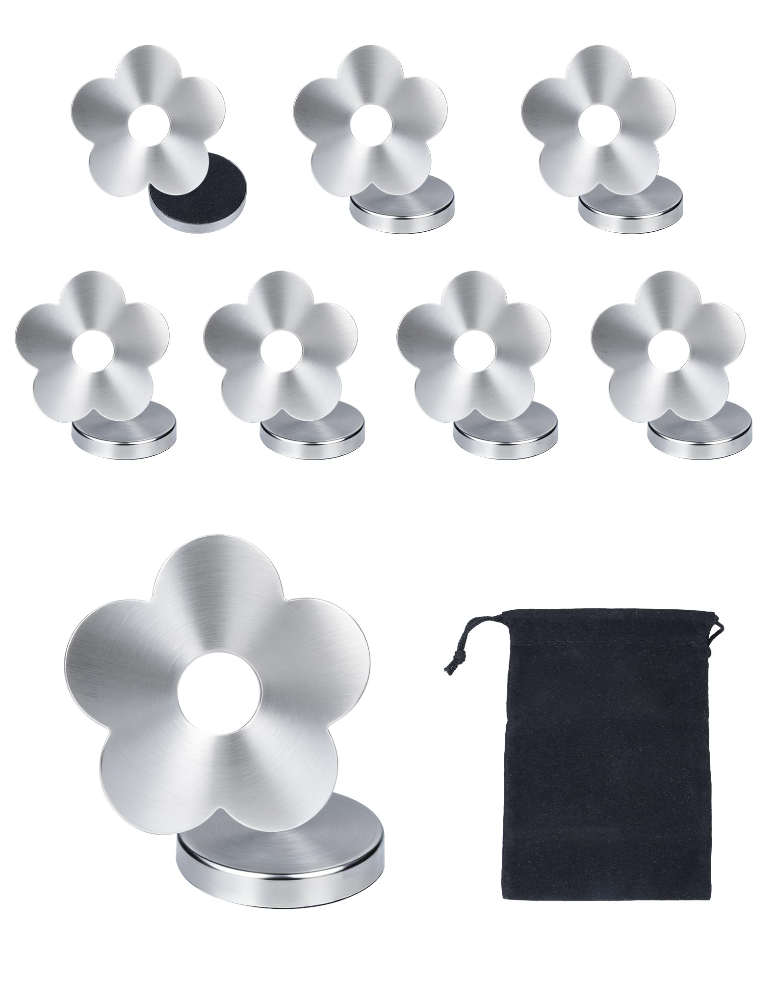 LUNEKUCK 8 Stück 56g Tischdeckenbeschwerer für Draußen Extra Schwer Tischdeckengewichte Tischtuchbeschwerer Magnete für Tischdecken Edelstahl Tischdecke Gewichte Tischtuchklammer (Blumen)
