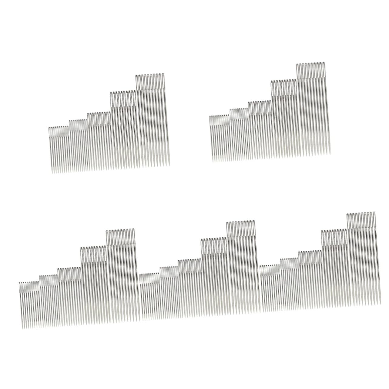 Housoutil 5 Sets Large Eye Needles Hand Sewing Needles for Easy Threading DIY Craft Tools with Storage Box for Quilting and Embroidery Projects